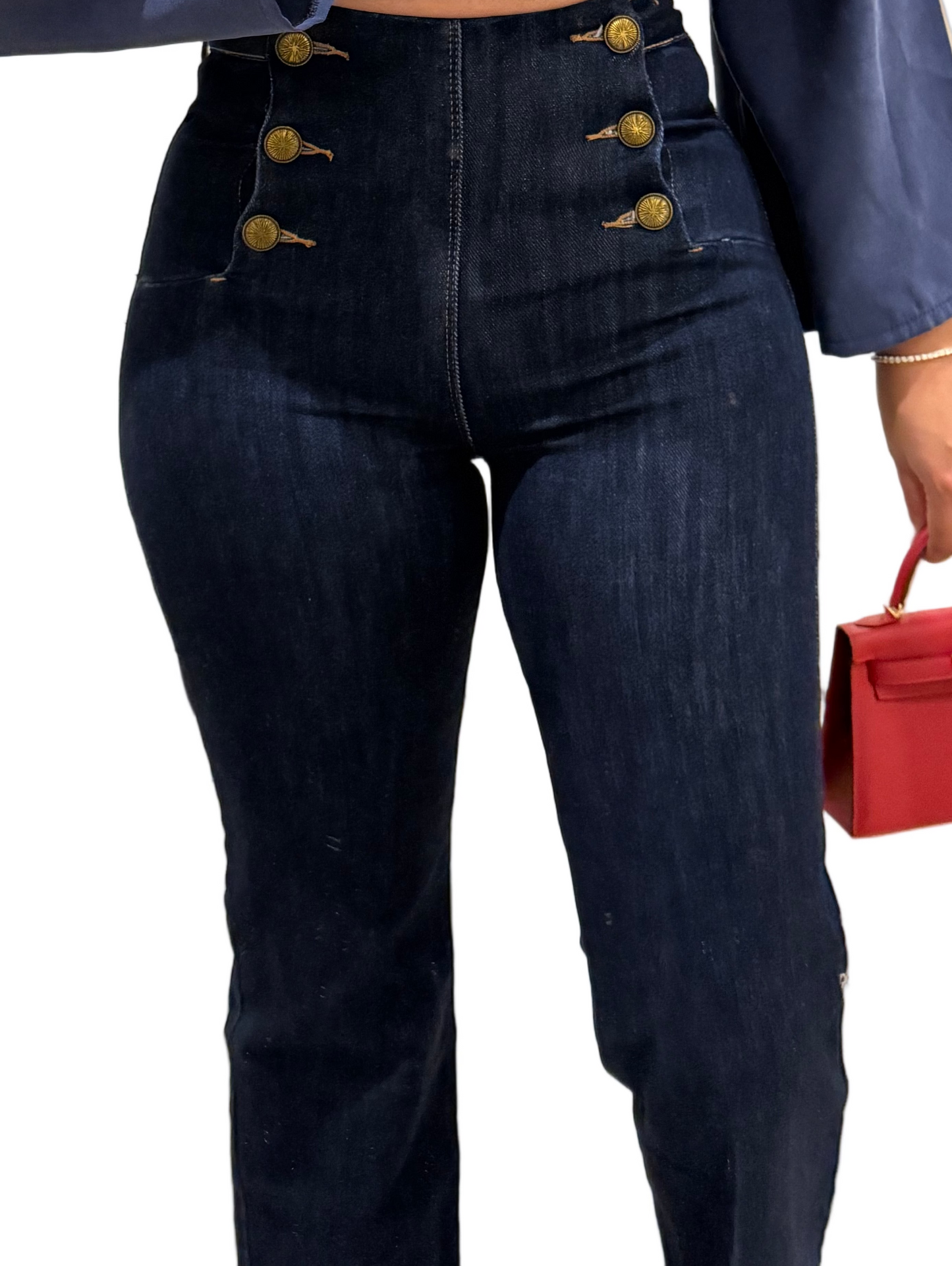 The Buttons Straight Leg Jeans